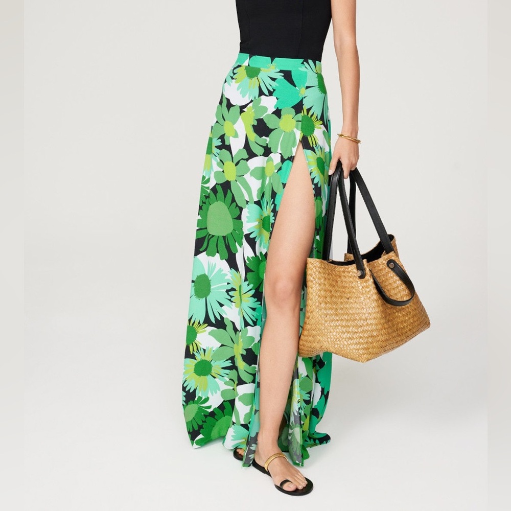 AFRM Green Floral Maxi Skirt size XS